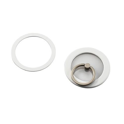 エレコム(ELECOM) P-STRMKPCR-WH ホワイト スマホリング マグネット メタルプレート付属 スマホスタンド機能