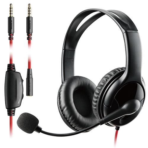 エレコム(ELECOM) HS-GM02STBK ブラック ヘッドホン ヘッドセット 無指向性マイク付 有線 3.5mm接続 ステレオ