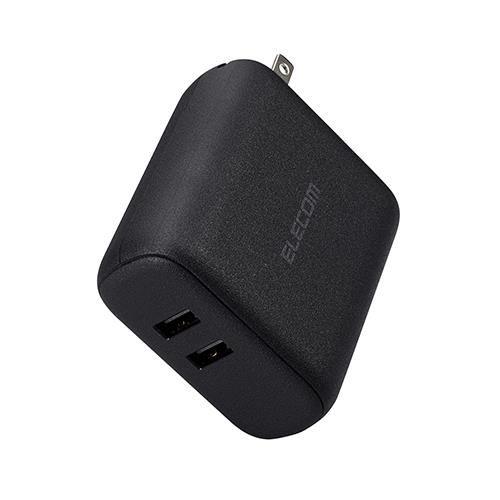 エレコム(ELECOM) DE-AC06-5000BK ブラック エレコム モバイルバッテリー コンセント一体型 5000mAh 12W