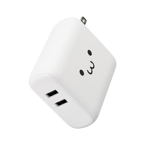 エレコム(ELECOM) DE-AC06-5000WF ホワイトフェイス エレコム モバイルバッテリー コンセント一体型 5000mAh 12W