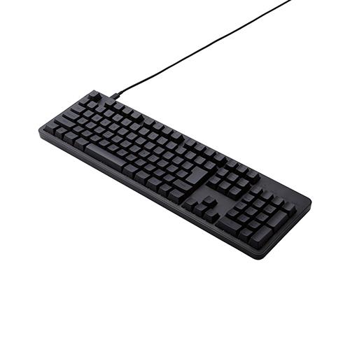 エレコム(ELECOM) TK-MC50UKP-BK ブラック キーボード 有線 着脱式USBケーブル 静音 赤軸 リニア テンキー付