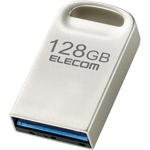 エレコム(ELECOM) MF-SU3A128GSV シルバー コンパクトサイズ USBメモリ 128GB