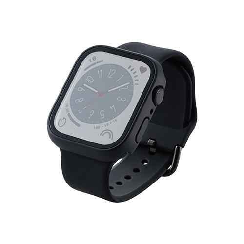 エレコム(ELECOM) AW-22AFCGOBK ブラック Apple Watch45mm用 Gorillaガラス フルカバーケース 高透明