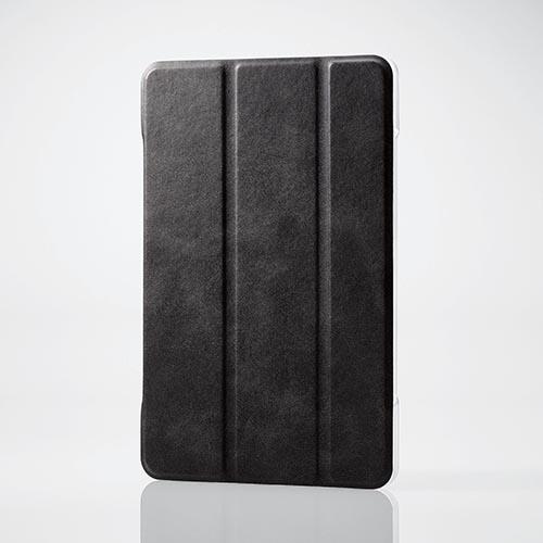 エレコム(ELECOM) TB-L221WVBK ブラック フラップカバー/背面クリア/ソフトレザーフラップ/2アングル