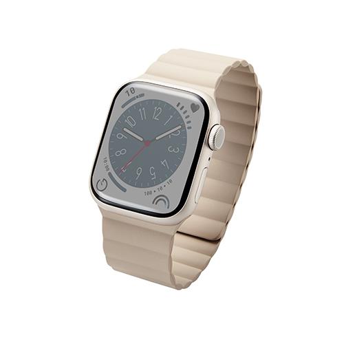 エレコム(ELECOM) AW-41BDMAGBE ベージュ アップルウォッチ バンド SE シリコン