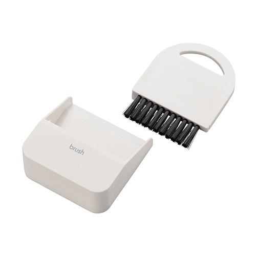 エレコム(ELECOM) KBR-018WH クールホワイト クリーナー ブラシ ちりとり付 マグネット取付 フック掛け可
