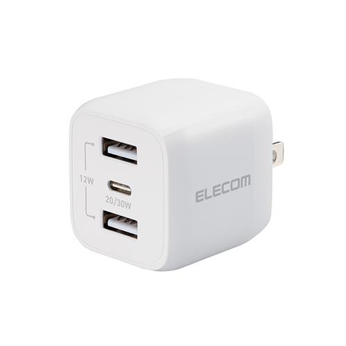 エレコム(ELECOM) MPA-ACCP4032WH ホワイト USB Type-C 充電器 PD 対応 出力 32W タイプC×1 USB A×2