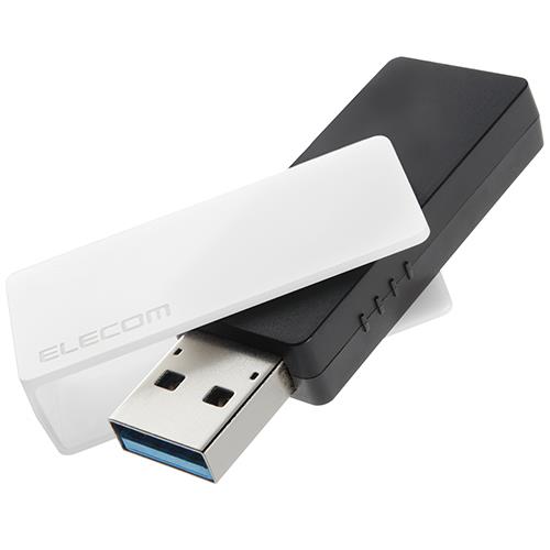 エレコム(ELECOM) MF-RMU3B128GWH ホワイト USBメモリ 128GB USB-A 回転式キャップ 誤回転防止 ホコリ混入防止