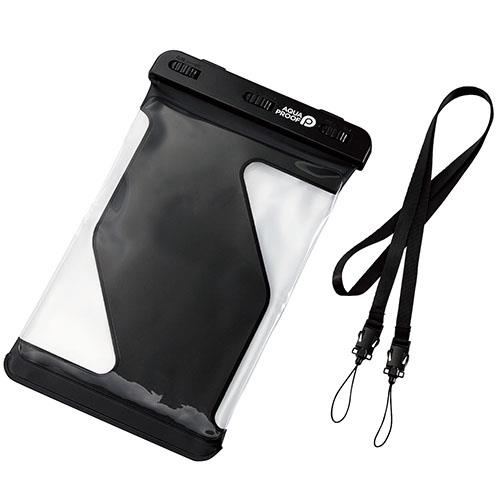 エレコム(ELECOM) TB-WPSR08BK ブラック タブレットケース 防水 汎用 ネックストラップ付き 7.0~8.3インチ