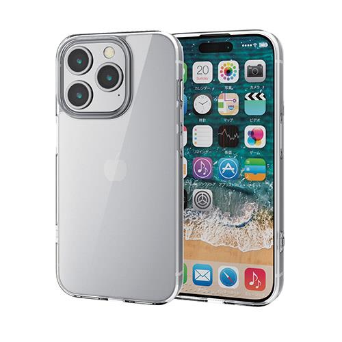 エレコム(ELECOM) iPhone15 Pro ケース ハイブリッド 衝撃吸収 硬度5H クリア
