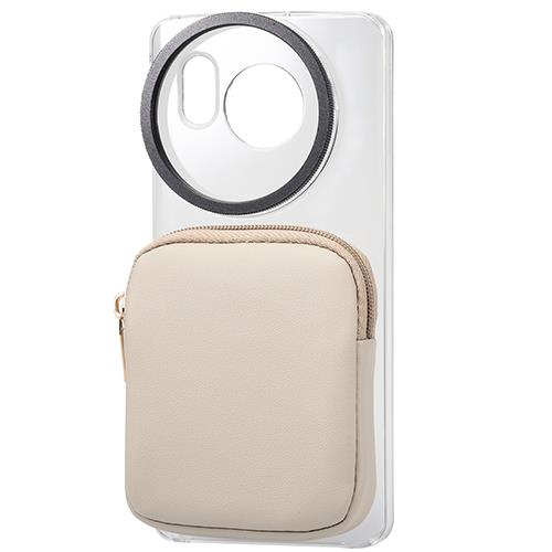 エレコム(ELECOM) PM-S234CAMP-GB グレージュ AQUOS sense8 ケース ハイブリッド 軽量 薄型 ポーチ付