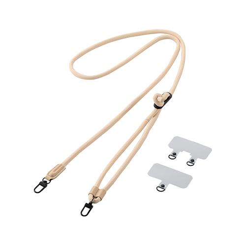 エレコム(ELECOM) P-STSDH2R06-BE ベージュ スマホショルダー ストラップ 42～78cm 長さ調整可