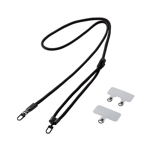 エレコム(ELECOM) P-STSDH2R06-BK ブラック スマホショルダー ストラップ 42~78cm 長さ調整可