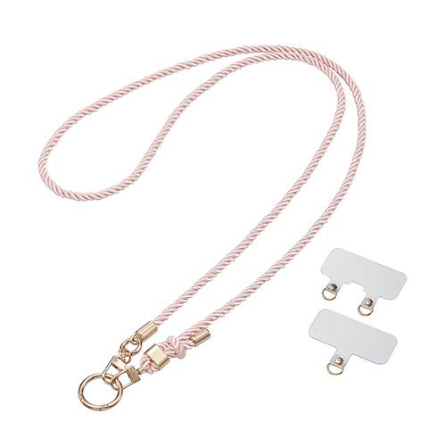 エレコム(ELECOM) P-STSDH2-RGPN ピンクベージュ スマホショルダー ストラップ 43~76cm 長さ調整可