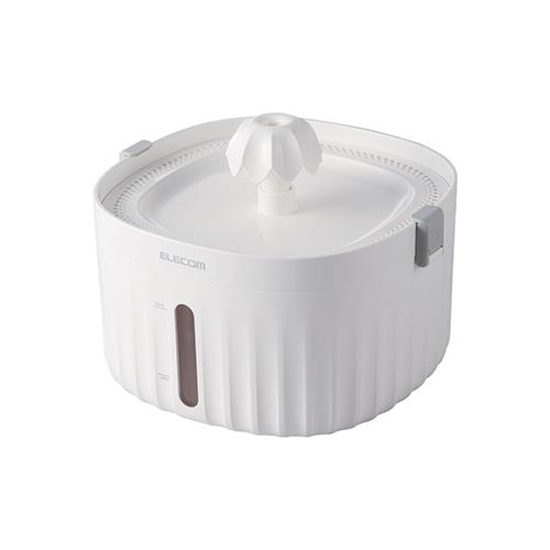 エレコム(ELECOM) PET-WD01WH ﾎﾜｲﾄ 自動給水器 猫 犬 大容量 2L 静音 軟水化･塩素除去 フィルター付