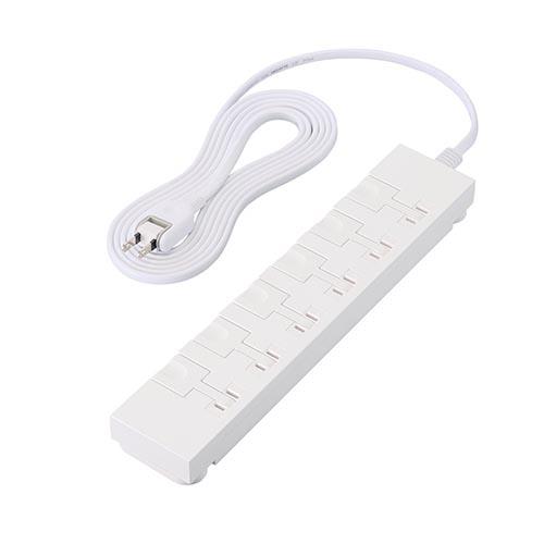 エレコム(ELECOM) T-KF07M-2630WH ホワイト 磁石付きイージーリリース6口タップ