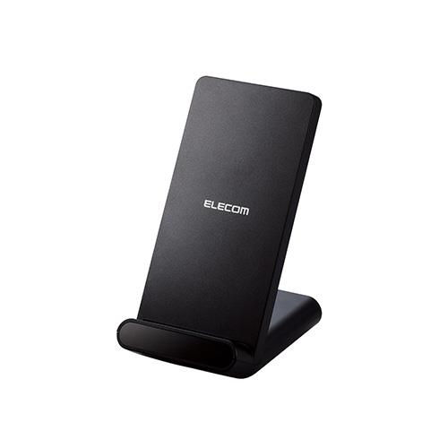 エレコム(ELECOM) W-QS09-BK ブラック ワイヤレス充電器 Qi認証 5W スタンド 縦置き/横置き両対応