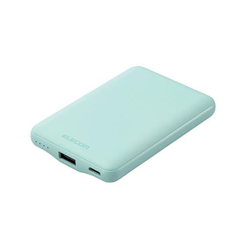 エレコム(ELECOM) DE-C45-5000GN グリーン 薄型コンパクトモバイルバッテリー 5000mAh/3A/C×1+A×1