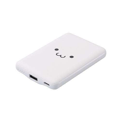 エレコム(ELECOM) DE-C45-5000WF しろちゃん ホワイト×ブラック 薄型コンパクトモバイルバッテリー 5000mAh/C×1+A×1