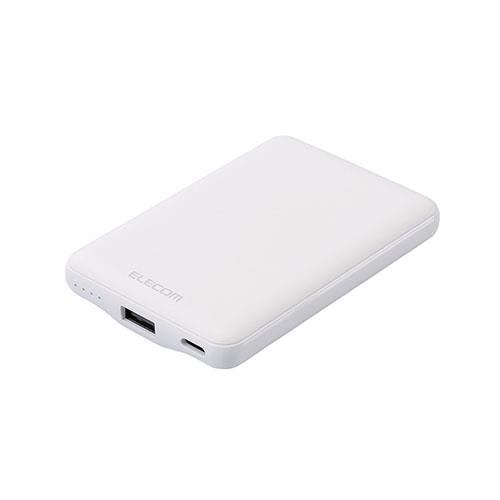 エレコム(ELECOM) DE-C45-5000WH ホワイト 薄型コンパクトモバイルバッテリー 5000mAh/3A/C×1+A×1