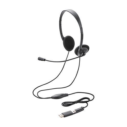 エレコム(ELECOM) HS-HP13SCBK ブラック 指向性マイク モバイルヘッドセット 小型タイプ USB Type-C