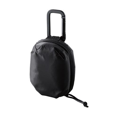 エレコム(ELECOM) TWS-EP23PSBK ブラック TWS用汎用コンパクトポーチ Sサイズ カラビナ パファータイプ