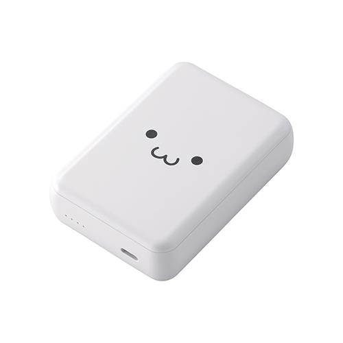 エレコム(ELECOM) DE-C49-10000WF しろちゃん ホワイト×ブラック モバイルバッテリー 10000mAh/3A/USB Type-C×1