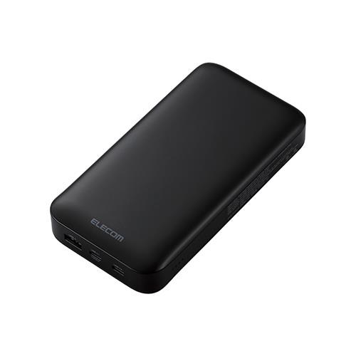 エレコム(ELECOM) DE-C50L-20000BK ブラック USB PD モバイルバッテリー 20000mAh/USB Type-C×2+USB-A