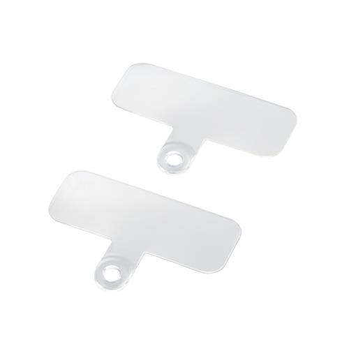 エレコム(ELECOM) P-STHD1PCR クリア スマホ ストラップホルダー シート ケーブル穴用 1口タイプ 2枚入り