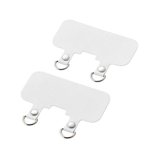 エレコム(ELECOM) P-STHD2WHN ホワイト スマホ ストラップホルダー シート スピーカー穴用 2口タイプ 2枚入り