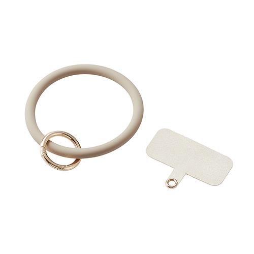 エレコム(ELECOM) P-STHSI2BE ベージュ スマホストラップ 手首 ハンド シリコンハンド 丸型