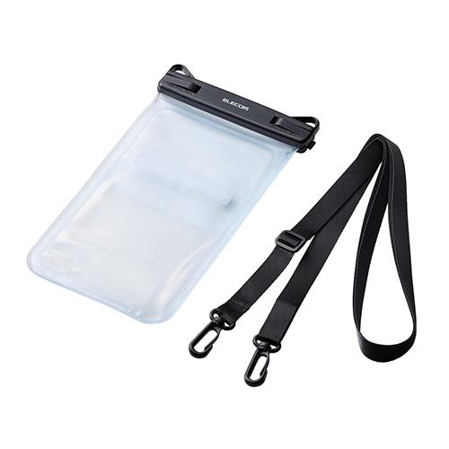 エレコム(ELECOM) P-WPS2P05BK ブラック 約6.9インチ以下のスマートフォン用 防水ケース IPX8 2ポケットタイプ