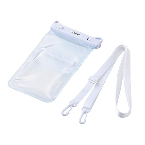 エレコム(ELECOM) P-WPS2P05WH ホワイト 約6.9インチ以下のスマートフォン用 防水ケース IPX8 2ポケットタイプ