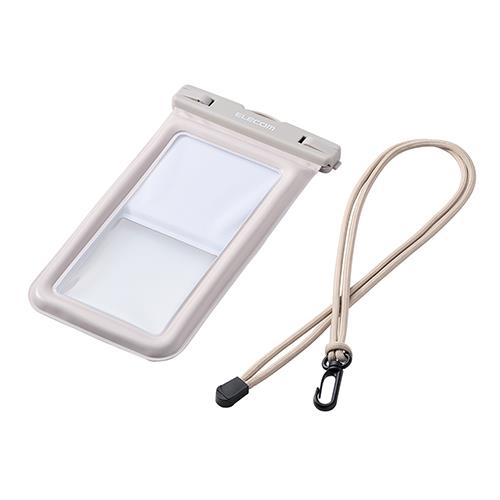 エレコム(ELECOM) P-WPSF05GB グレージュ 約6.9インチ以下のスマートフォン用 防水ケース IPX8 シンプルカラー フローティング