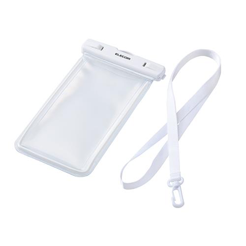 エレコム(ELECOM) P-WPSL05WH ホワイト 約6.9インチ以下のスマートフォン用 防水ケース IPX8 蓄光タイプ