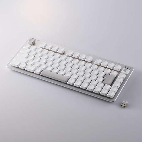 エレコム(ELECOM) TKVK520LL-WH ホワイト V custom ゲーミングキーボード 日本語配列 USB有線 Bluetooth無線 赤軸