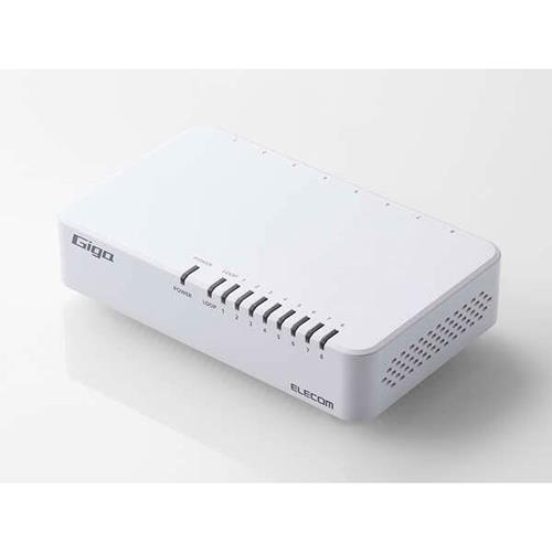 エレコム(ELECOM) Giga対応8ポートスイッチ EHC-G08PA4-JW ホワイト