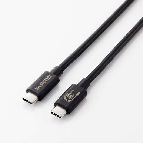 エレコム(ELECOM) USB4-V2CC10NBK ブラック USB 80Gbps USB4 Version2.0 認証ケーブル 1m
