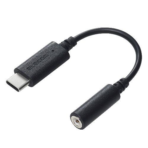 エレコム(ELECOM) MPA-C35DBK2 ブラック タイプCイヤホンジャック 3極 4極 変換 USB-C to 3.5mmステレオミニジャック DAC搭載 通話対応