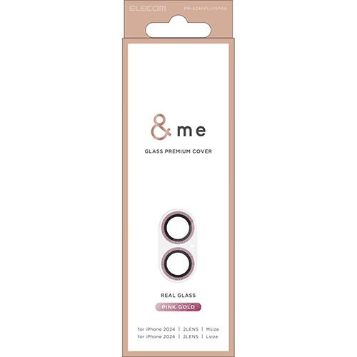 エレコム(ELECOM) PM-A24AFLLP5PGG ピンクゴールド iPhone16/Plus用カメラフィルム ガラス カメラ全体保護 指紋/飛散防止