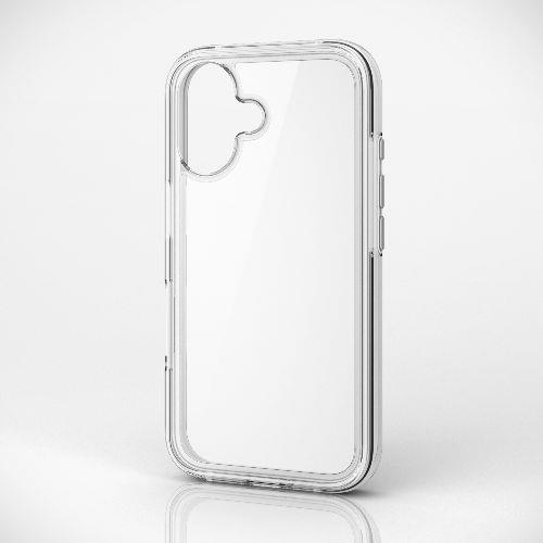 エレコム(ELECOM) PM-A24AHVAIR2WH ホワイト×クリア iPhone16 ケース ハイブリッド カバー 衝撃吸収 軽量 カメラレンズ保護設計 MUBRAIN