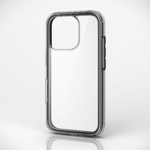 エレコム(ELECOM) PM-A24CHVAIR2BK ブラック×クリア iPhone16 Pro ケース ハイブリッド 衝撃吸収 軽量 カメラレンズ保護設計 MUBRAIN