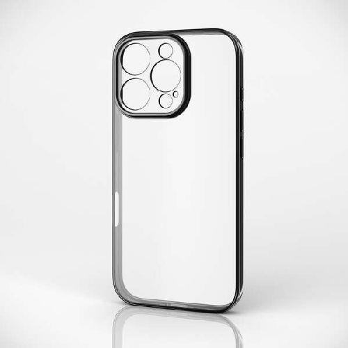 エレコム(ELECOM) PM-A24CUCTMKBK メタリックブラック iPhone 16 Pro用 ソフトケース 極限 メタリック