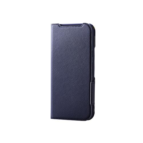 エレコム(ELECOM) PM-P242PLFUJNV ネイビー Google Pixel 9/9 Pro用 ソフトレザーケース 薄型 磁石付 フラワーズ 花柄