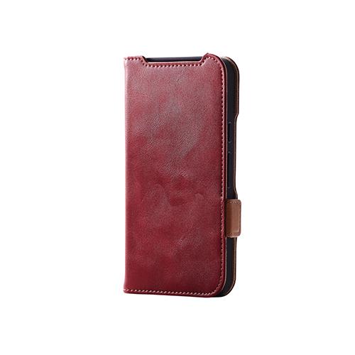 エレコム(ELECOM) PM-P242PLFYRD レッド Google Pixel 9/9 Pro用 ソフトレザーケース 磁石付 耐衝撃 ステッチ