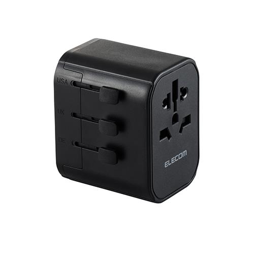 エレコム(ELECOM) T-HPAM-15A2CBK ブラック USBポート搭載海外用マルチ変換アダプター A BF O SEタイプ対応