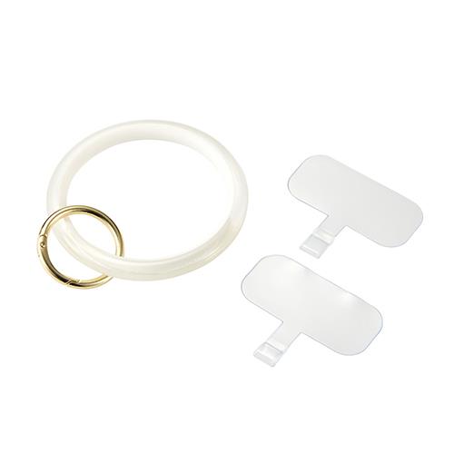 エレコム(ELECOM) P-STHCRWH ホワイト スマホハンドストラップ クリアリング &me