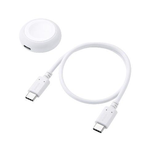 エレコム(ELECOM) MPA-AWCDFCQWH ホワイト Apple Watch 充電器 USB-C ケーブル 0.3m 高速充電 持ち運び便利 Apple正規認証品 充電ケーブル