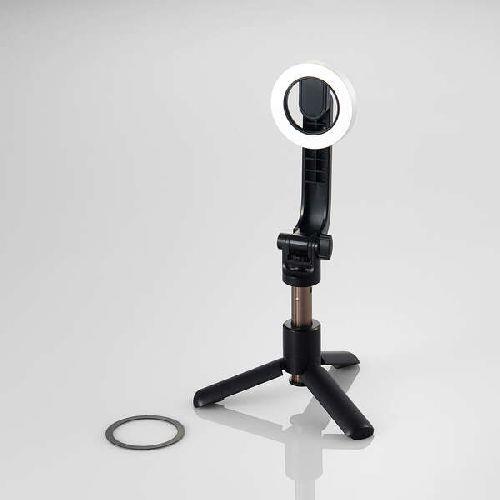 エレコム(ELECOM) P-STMTBK ブラック 着脱簡単な卓上用スマホ三脚スタンド