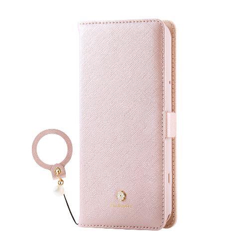 エレコム(ELECOM) PM-F244PLFJM2PN ピンク らくらくスマートフォン F-53E ケース レザー 手帳型 マグネット 衝撃吸収 スタンド機能付 ミラー付 &me